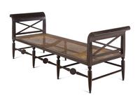 An American Walnut Cane-Seat Bench