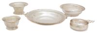 Five American Silver Bowls, Various Makers, 20th Century, comprising a porringer, a Revere style bowl, a footed bowl, a gadrooned bowl