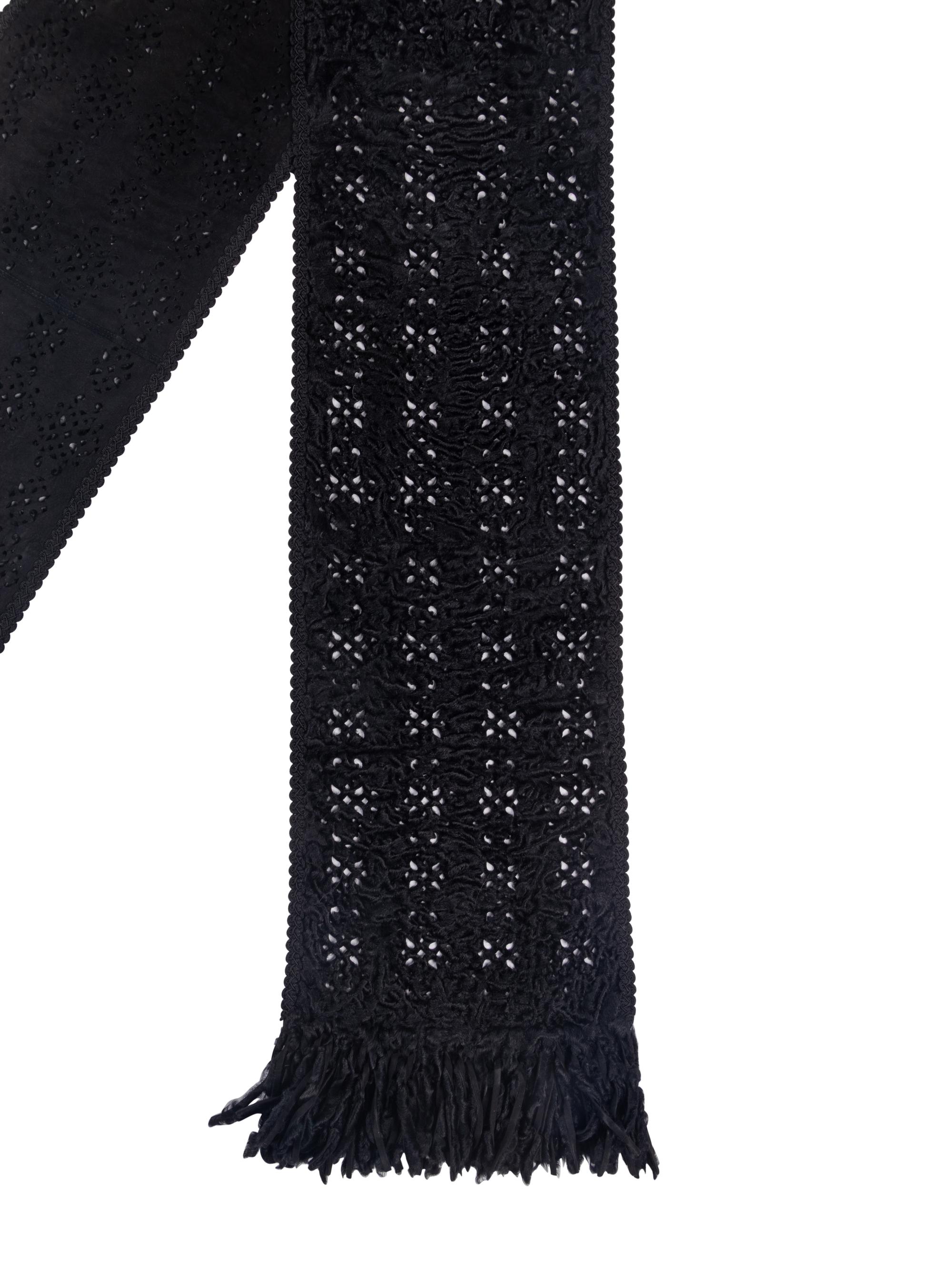 Fringed Broadtail Lamb Fur Scarf, Attributed To J. Mendel