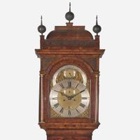 A George II inlaid and veneered burl walnut tall case clock William Scafe, London, circa 1750