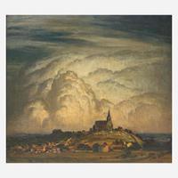 George William Sotter (American, 1879–1953) Clouds Billowing Over a Church