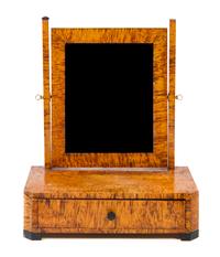 An American Tiger Maple Dressing Mirror Height 22 inches. — 19TH CENTURY