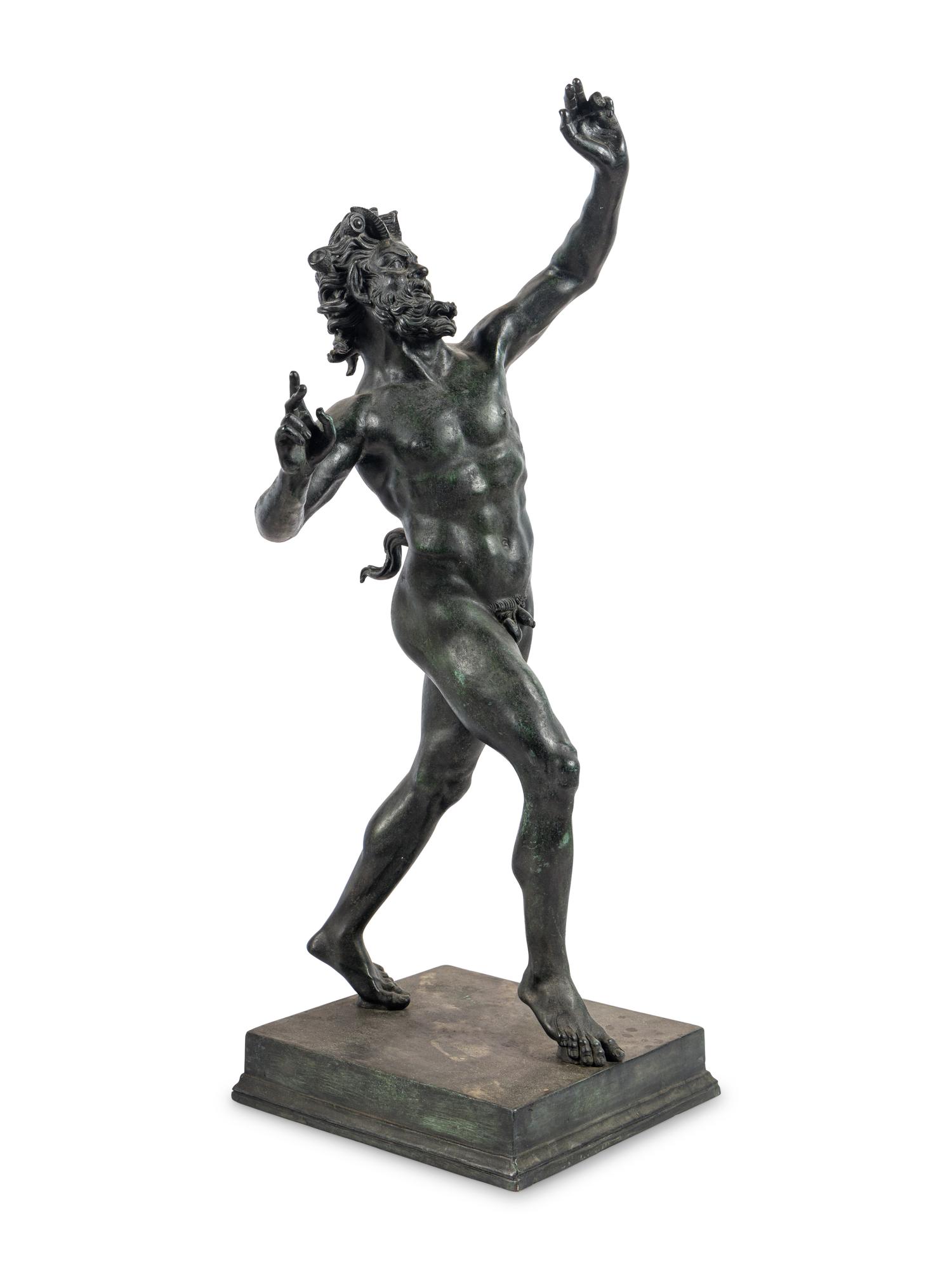 An Italian Bronze Figure of the Dancing Faun of Pompeii After the Antique