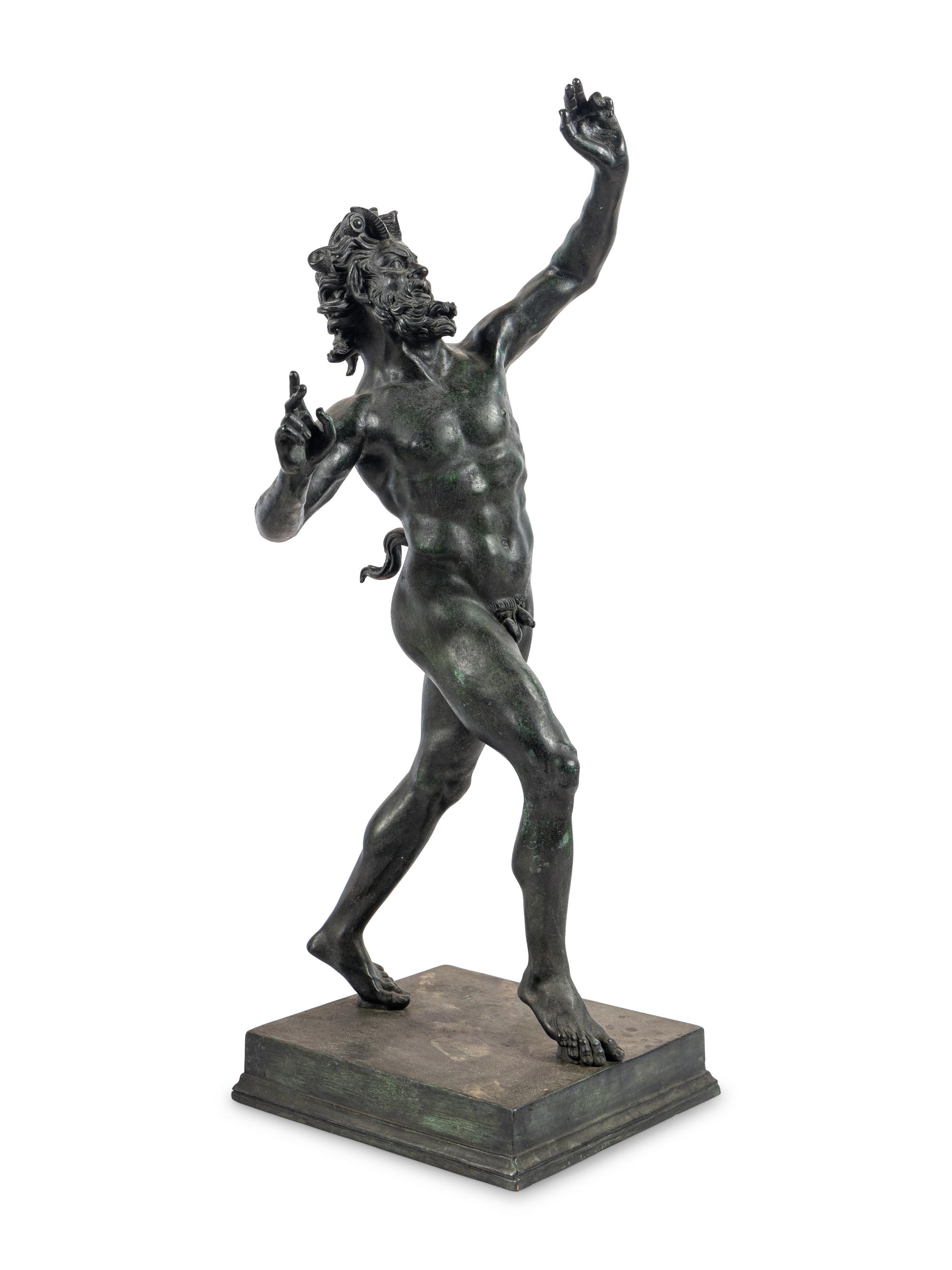 An Italian Bronze Figure of the Dancing Faun of Pompeii After the Antique