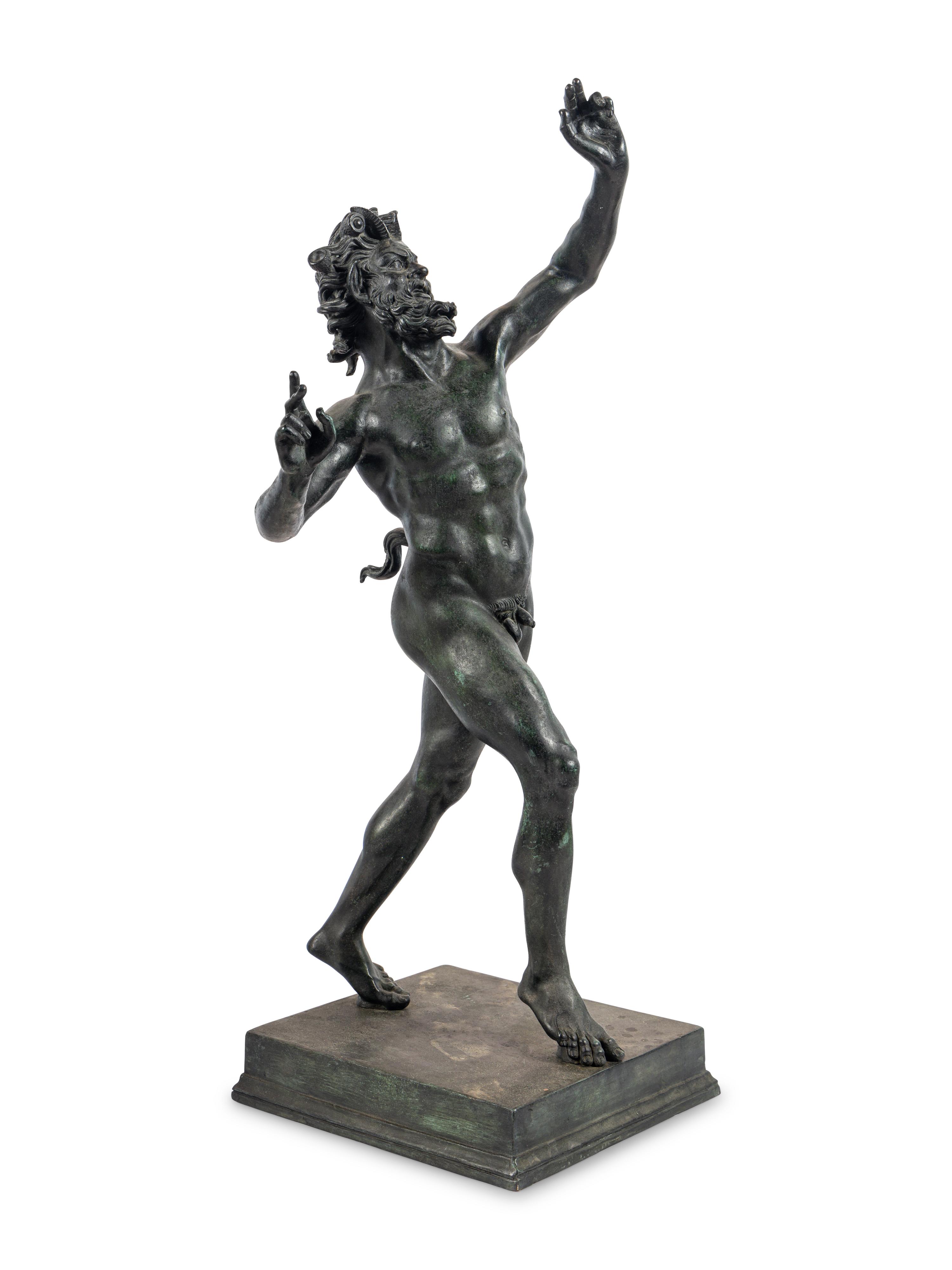 An Italian Bronze Figure of the Dancing Faun of Pompeii After the Antique