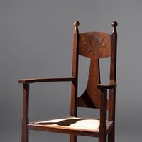 Attributed to William Birch c. 1910 — English Inlaid Art Nouveau Arm Chair