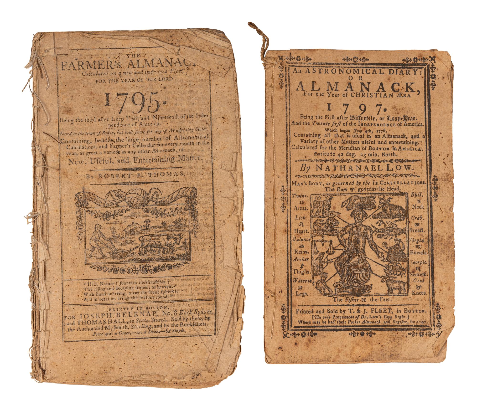 [ALMANACS - BOSTON]. A group of 8 almanacs, published Boston by various printers, comprising: