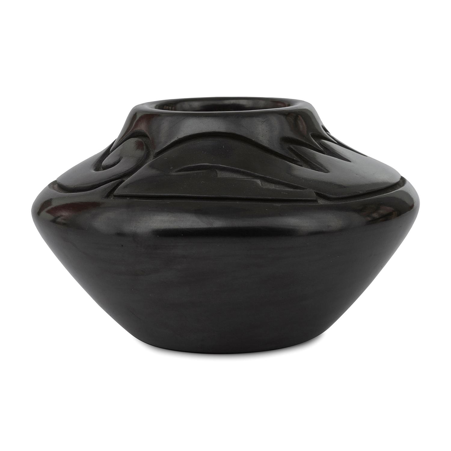 Carved Blackware Jar