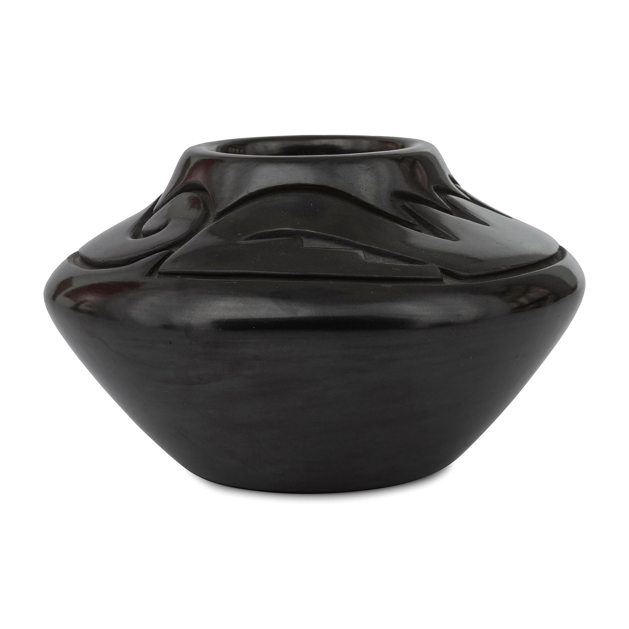 Carved Blackware Jar