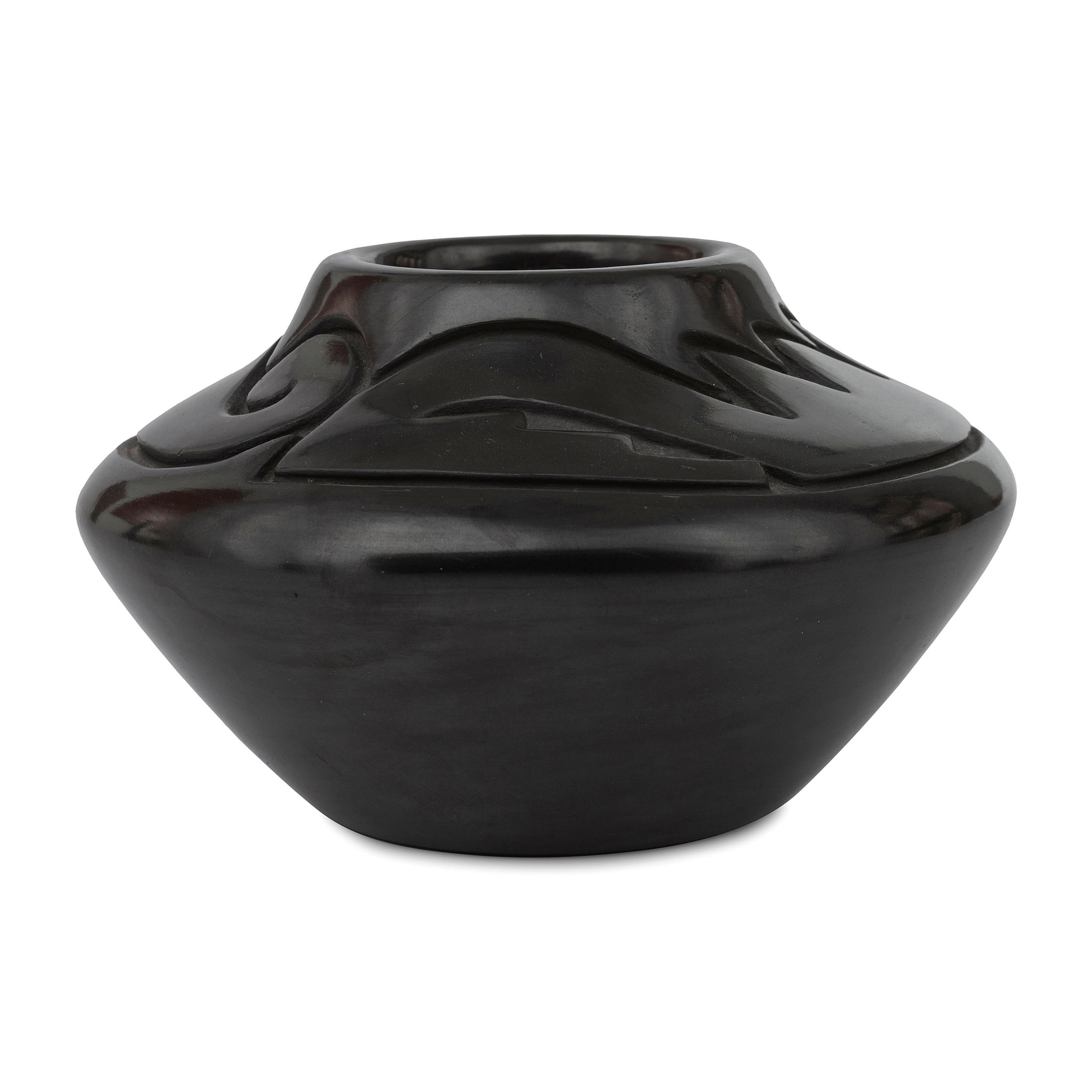 Carved Blackware Jar