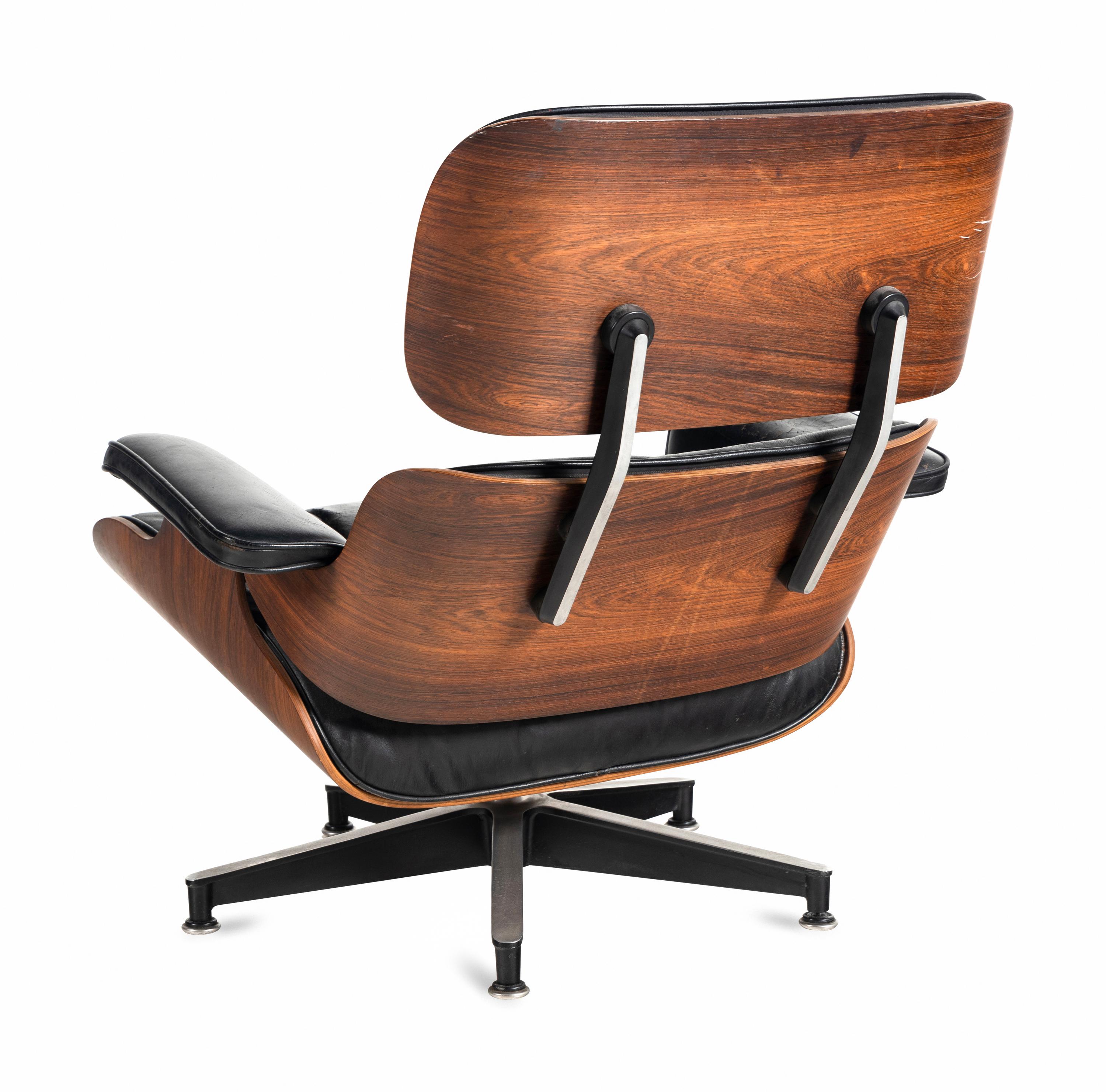A Charles and Ray Eames Lounge Chair and Ottoman, Model 670 & 671