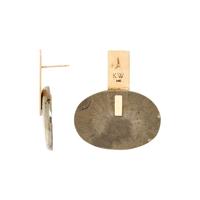 KATHLEEN WHITAKER, YELLOW GOLD AND PYRITE EARRINGS