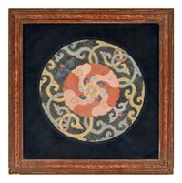 A Chinese Kesi Woven Silk 'Lotus' Roundel