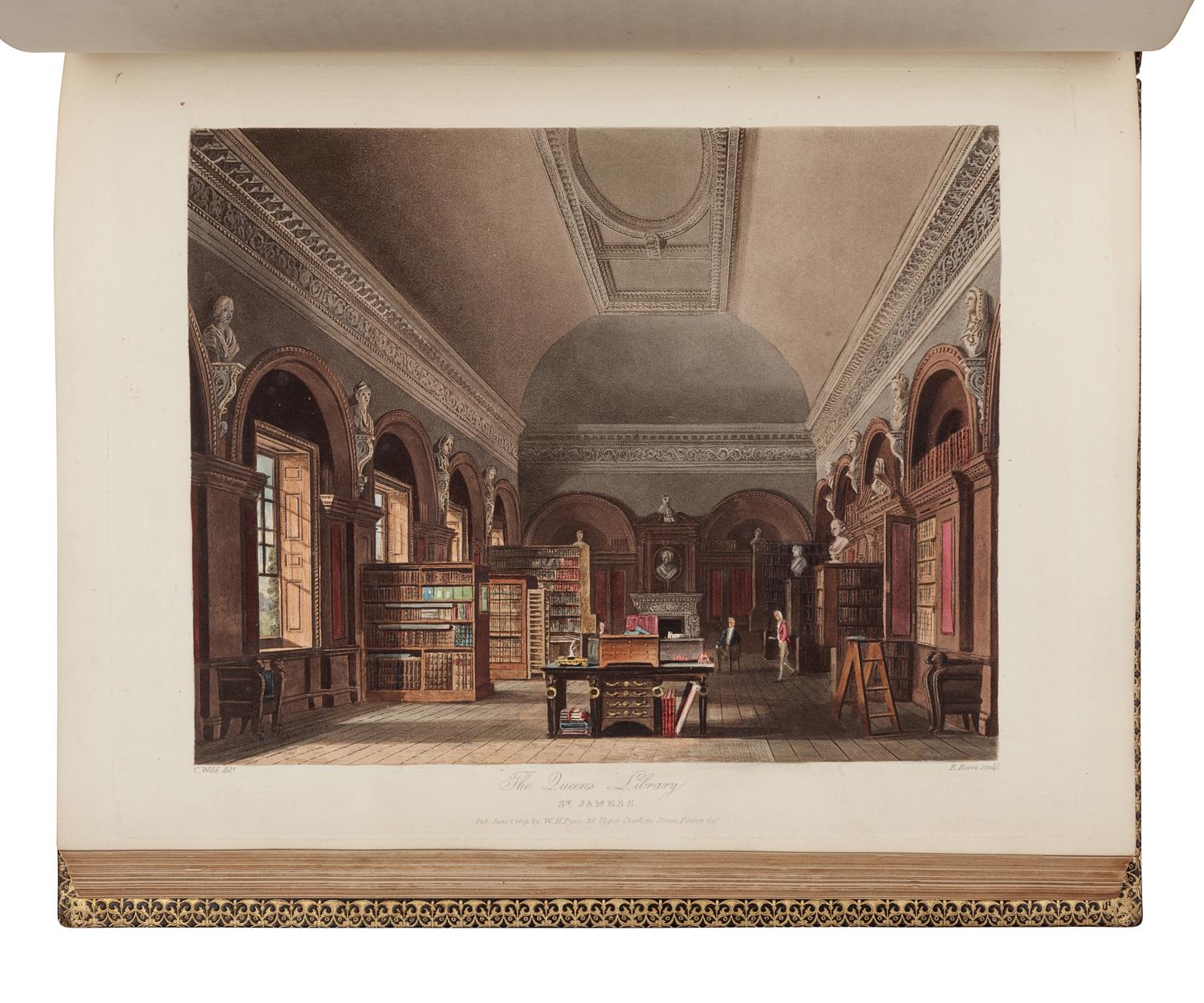 PYNE, William Henry (1769-1843). The History of the Royal Residences of Windsor Castle, St. James’s Palace, Carlton House, Kensington Palace, Hampton Court, Buckingham House, and Frogmore . London: for A. Dry, 1819.