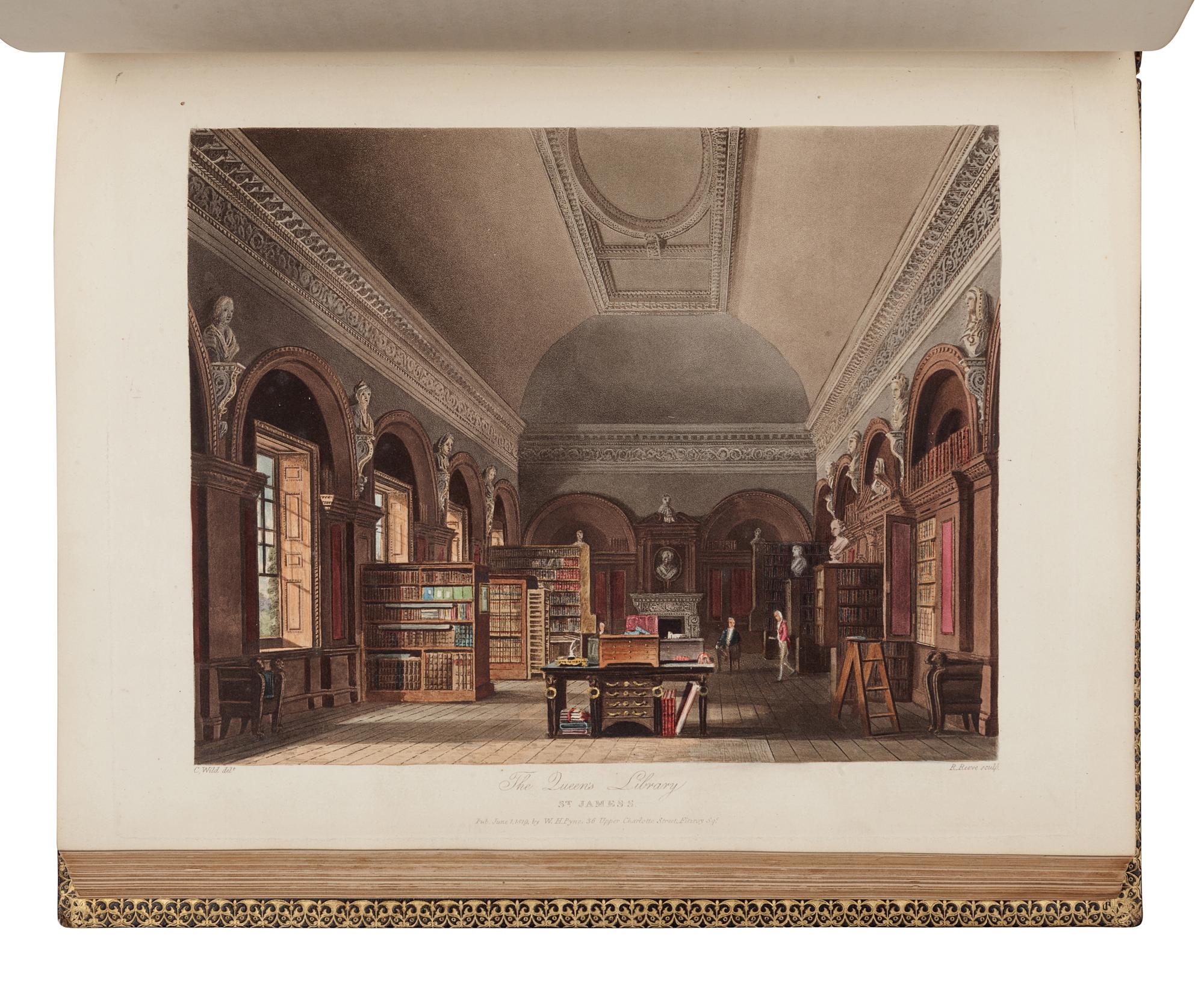 PYNE, William Henry (1769-1843). The History of the Royal Residences of Windsor Castle, St. James’s Palace, Carlton House, Kensington Palace, Hampton Court, Buckingham House, and Frogmore . London: for A. Dry, 1819.