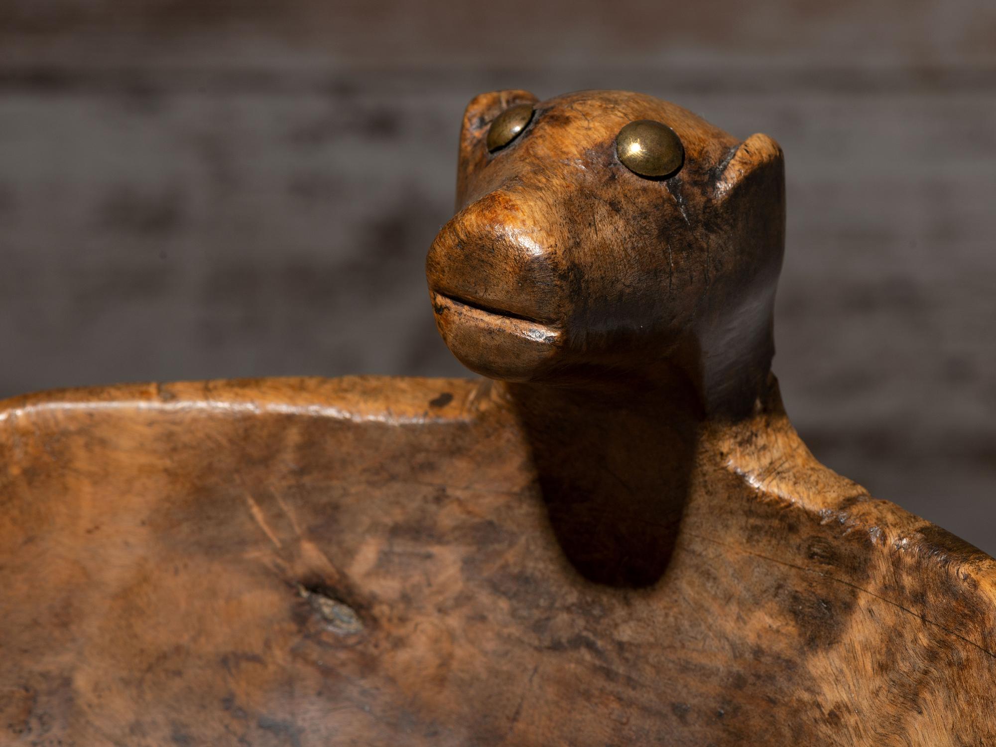 Eastern Sioux Figural Burl Bowl, Bear