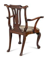 A Rare Anglo-Colonial Carved Padouk Armchair