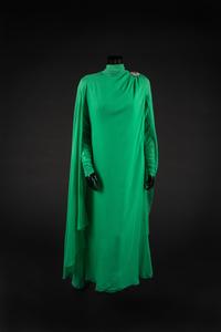 Dress and Shoes,1986. Dress design by Paul Zastupnevitch and made by Western Costume Company in Los Angeles — Worn by Olivia de Havilland for the Cesars in 1986 when she presented a Cesar d’Honneur to Bette Davis.