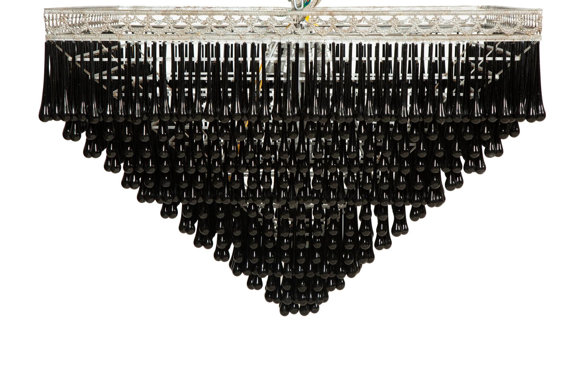 A Black Murano Glass Pyramid Chandelier