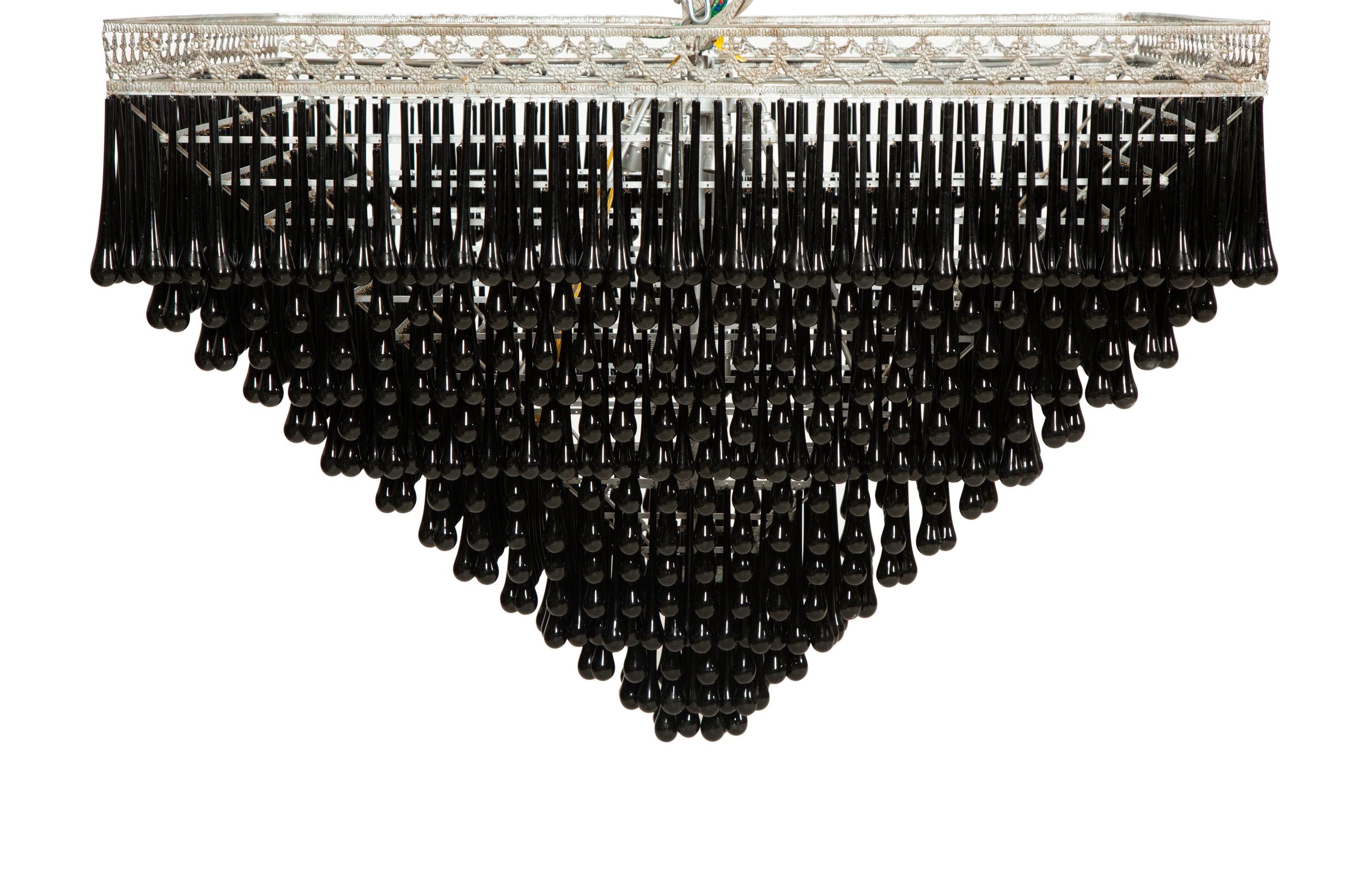 A Black Murano Glass Pyramid Chandelier