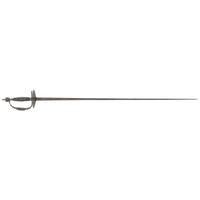 Elaborate Steel Hilted French Small Sword with Blued & Gilt Blade