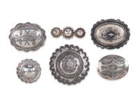 Navajo Silver Belt Buckle AND Pins / Broches