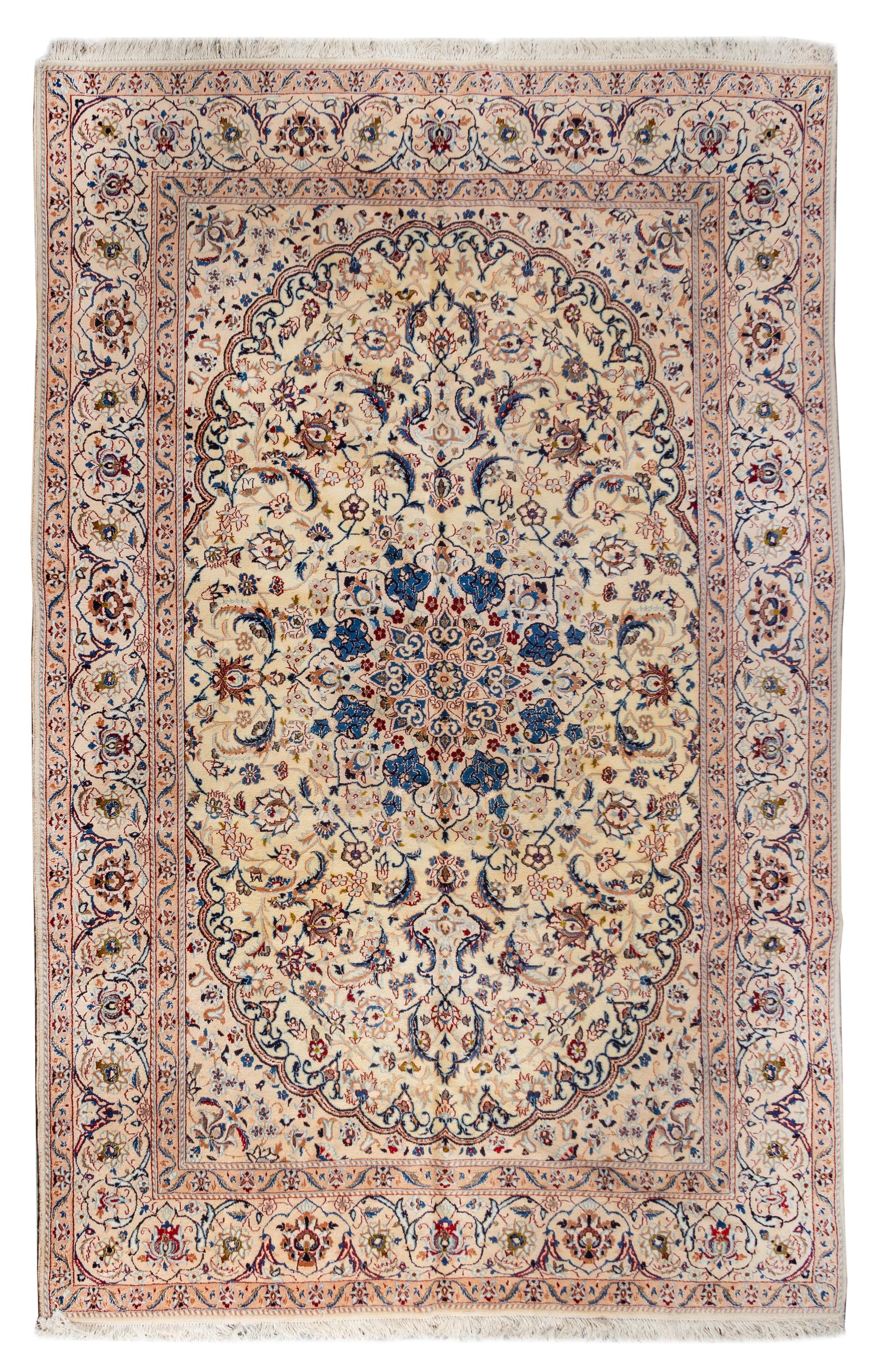 A Nain Wool and Silk Rug 10 feet 8 inches x 6 feet 11 1/2 inches. — 20TH CENTURY