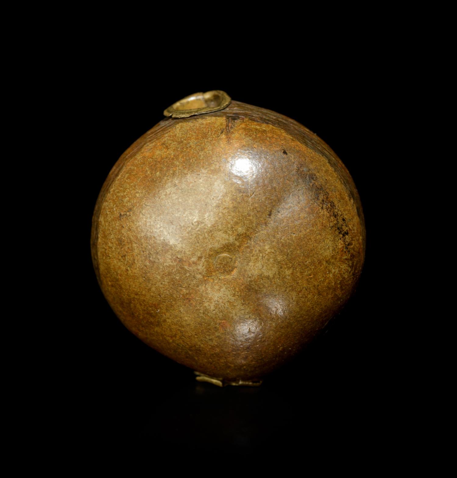 A Bronze Squash-Form Ojime