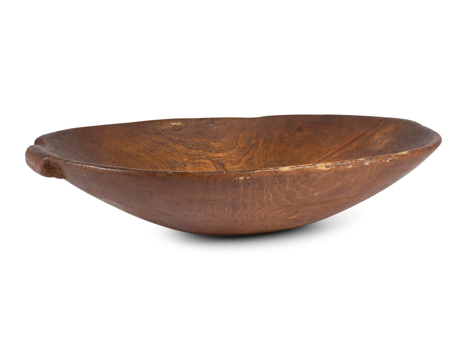 A Carved Wood Dough Bowl