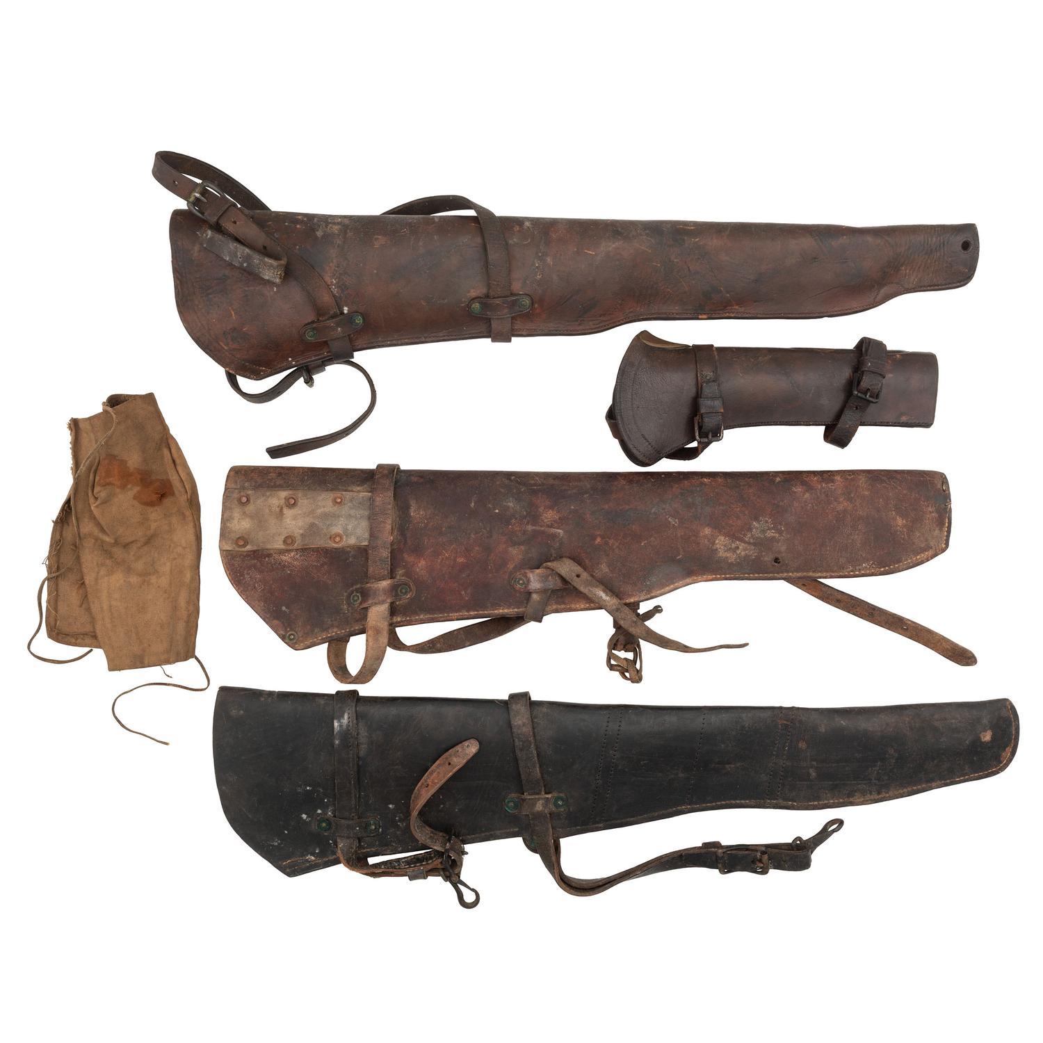 Lot of 3 US Military Rifle Scabbards, 1 Carbine Boot & A Receiver Cover