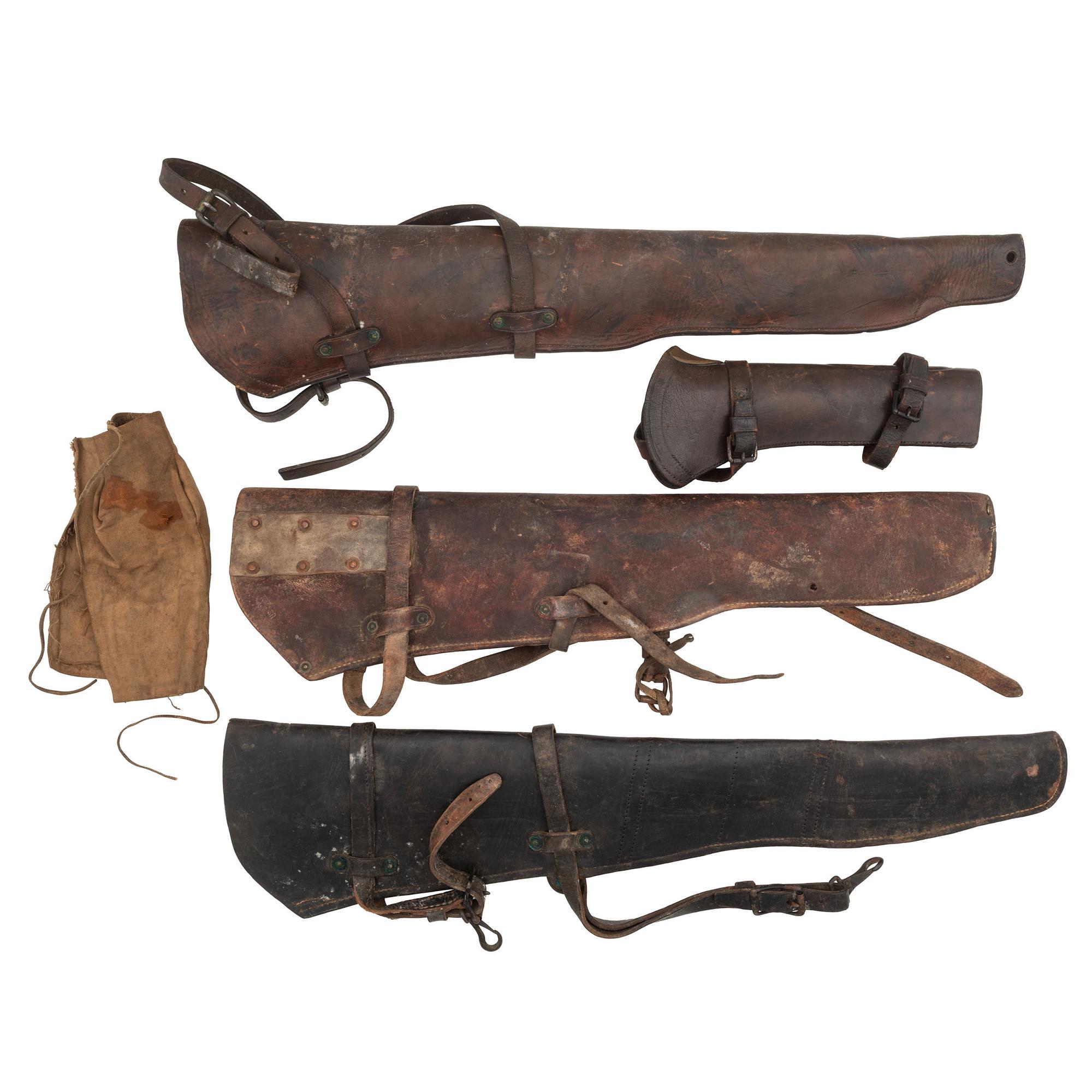Lot of 3 US Military Rifle Scabbards, 1 Carbine Boot & A Receiver Cover