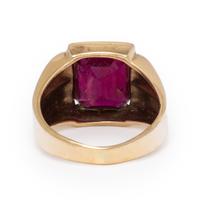 Yellow Gold and Synthetic Ruby Ring