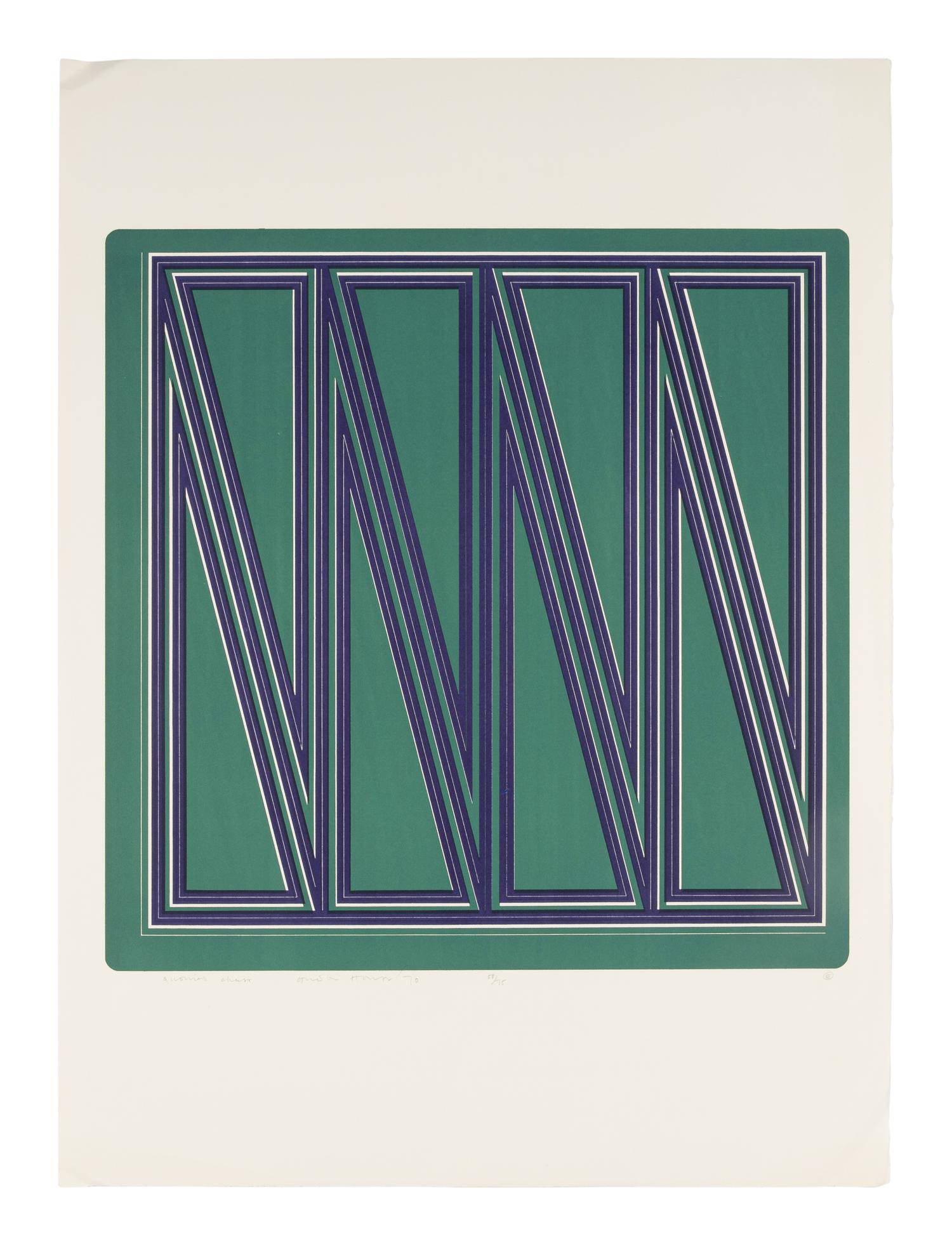 A Group of Six Prints ( Ladder Box; Multi Case; Vertical Screen; Drop Mitres; Quoined Chase; Mitred Matrix ), 1970