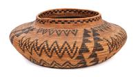 A Yokut Basket Height 2 3/4 x diameter 9 inches