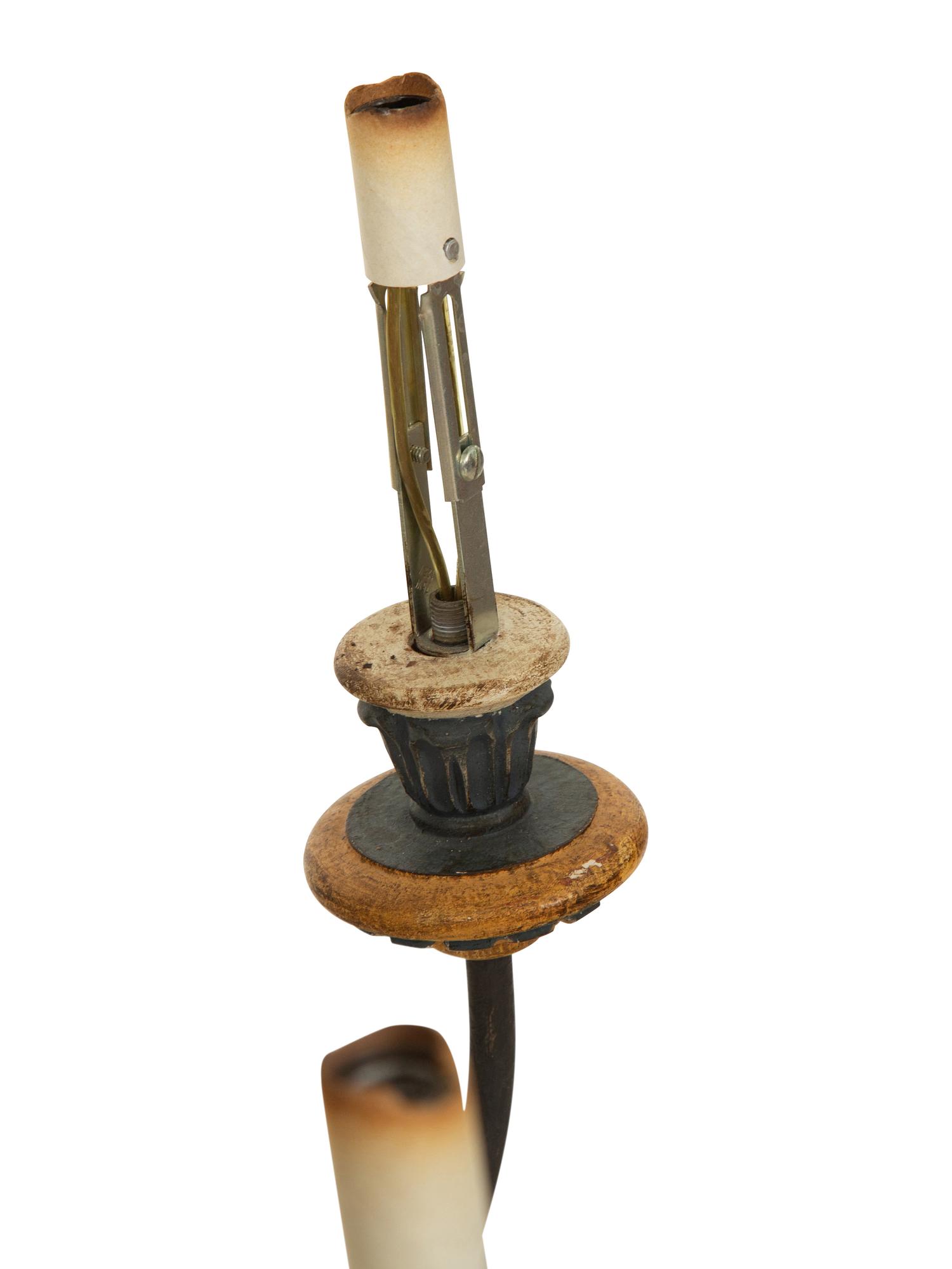 An Italian Painted Composition Six-Light Monkey Chandelier
