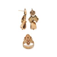 VICTORIAN REVIVAL RING AND EARRINGS