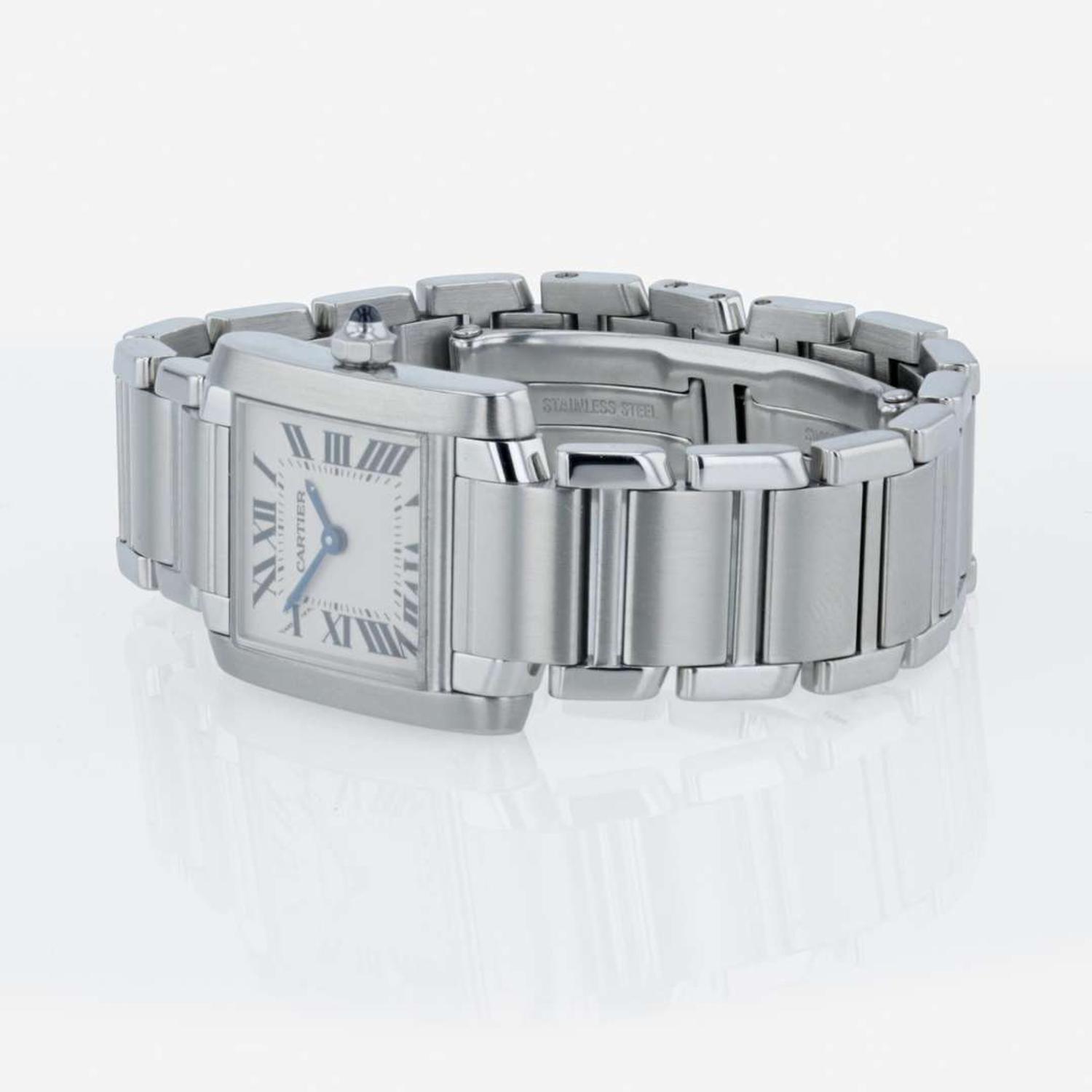 A stainless steel square tank Française watch, Cartier Ref. 2384