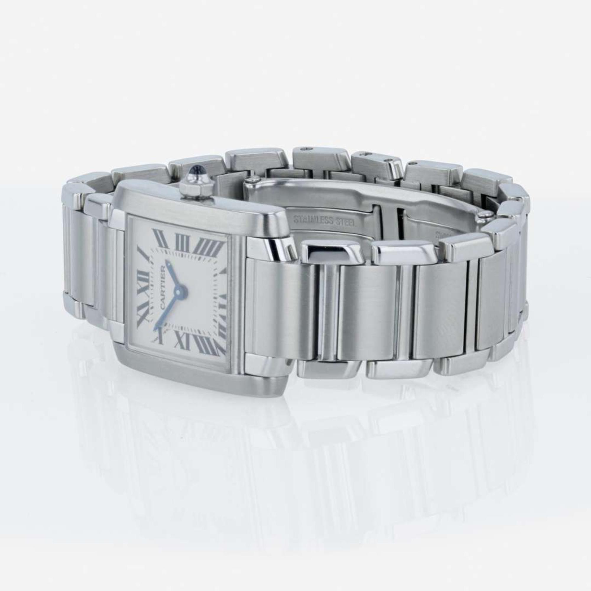A stainless steel square tank Française watch, Cartier Ref. 2384