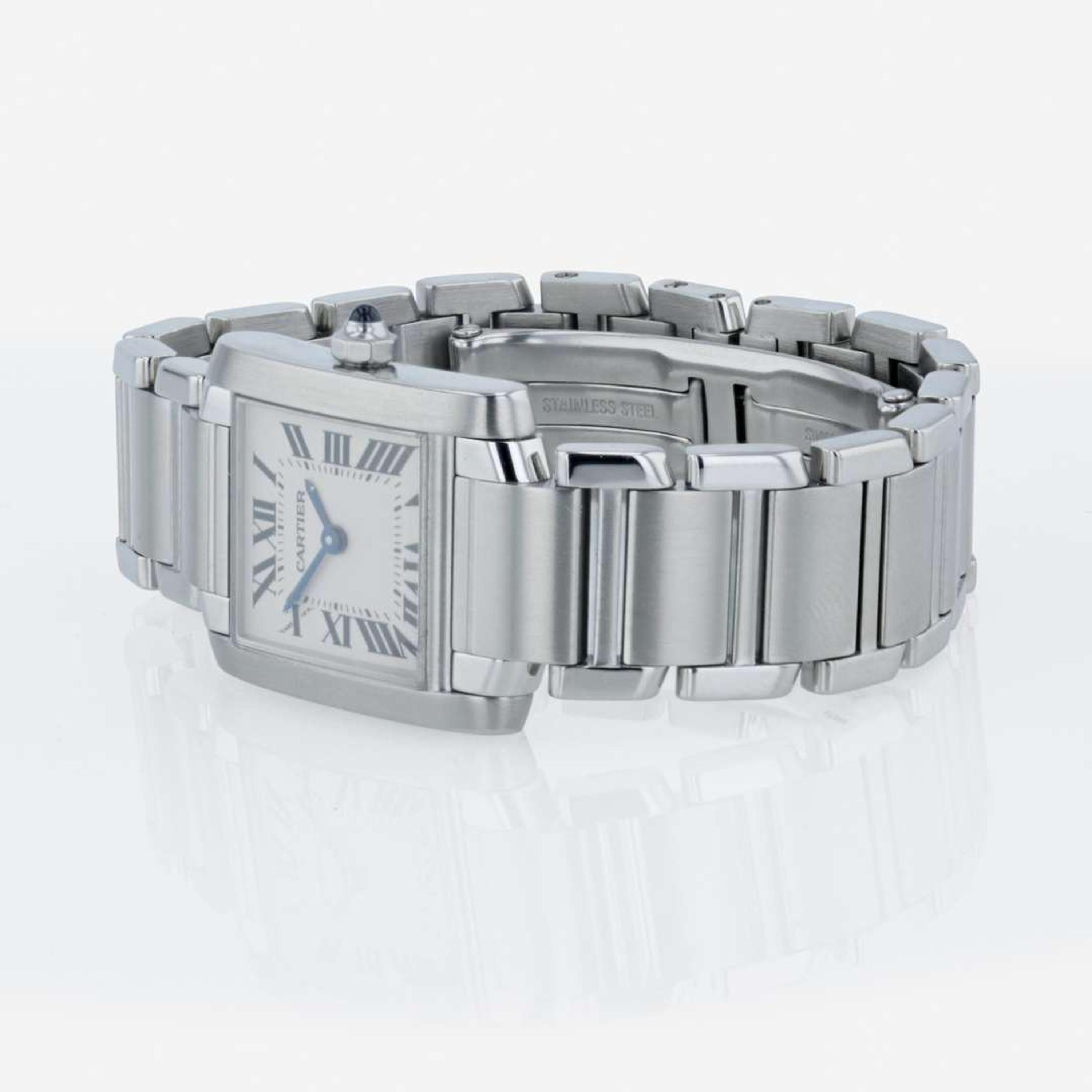 A stainless steel square tank Française watch, Cartier Ref. 2384
