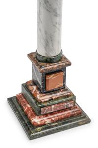 A Pair of Italian Grand Tour Style Vari-Color Marble Column Ornaments