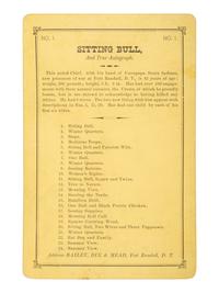 [NATIVE AMERICANS]. Cabinet card of Sitting Bull. Fort Randall, D.T.: Bailey, Dix, & Mead, 1882.
