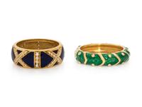 COLLECTION OF DIAMOND AND ENAMEL RINGS