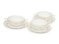 A Royal Worcester Gold Chantilly Porcelain Dinner Service