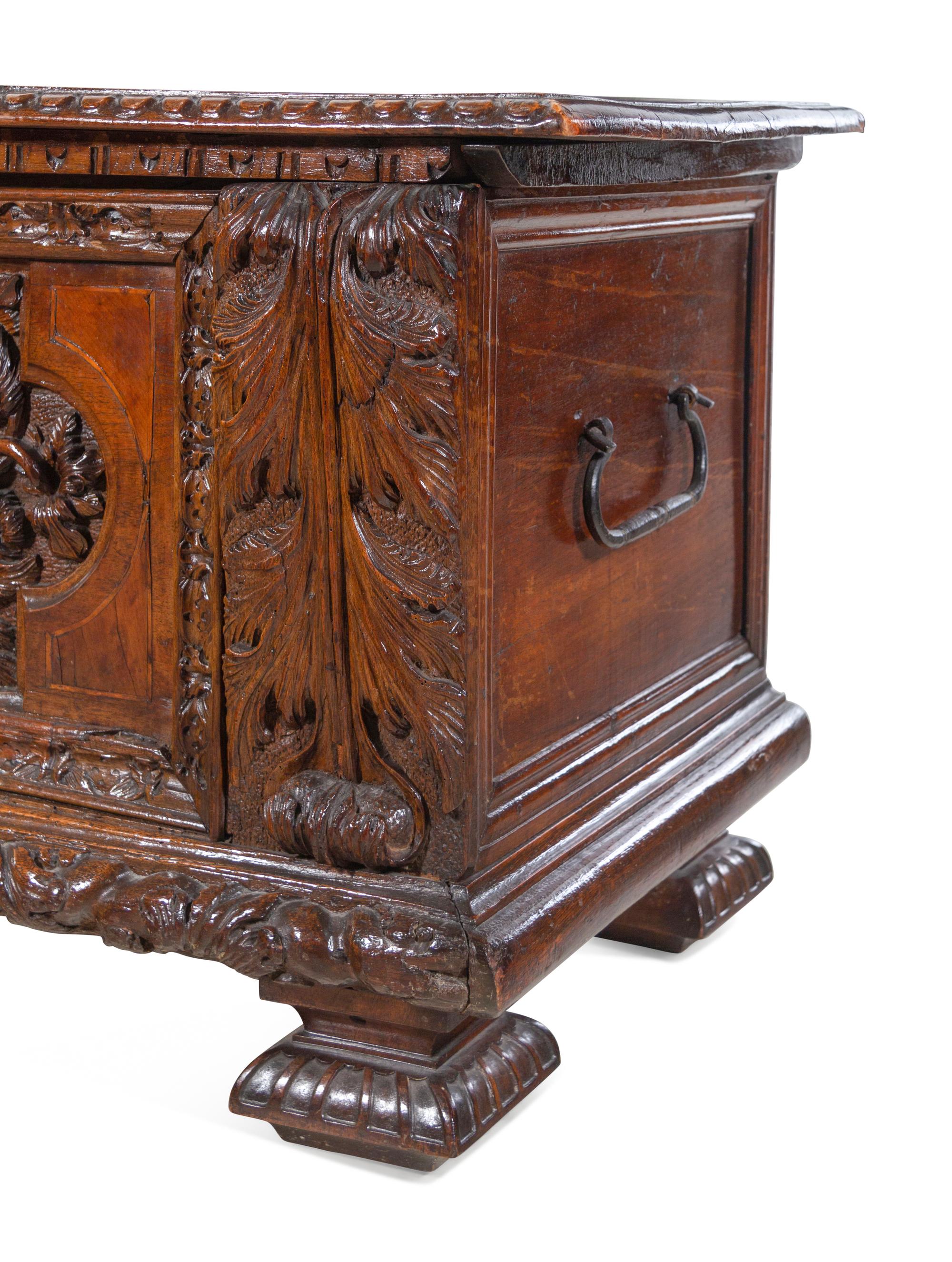 An Italian Carved Walnut Cassone