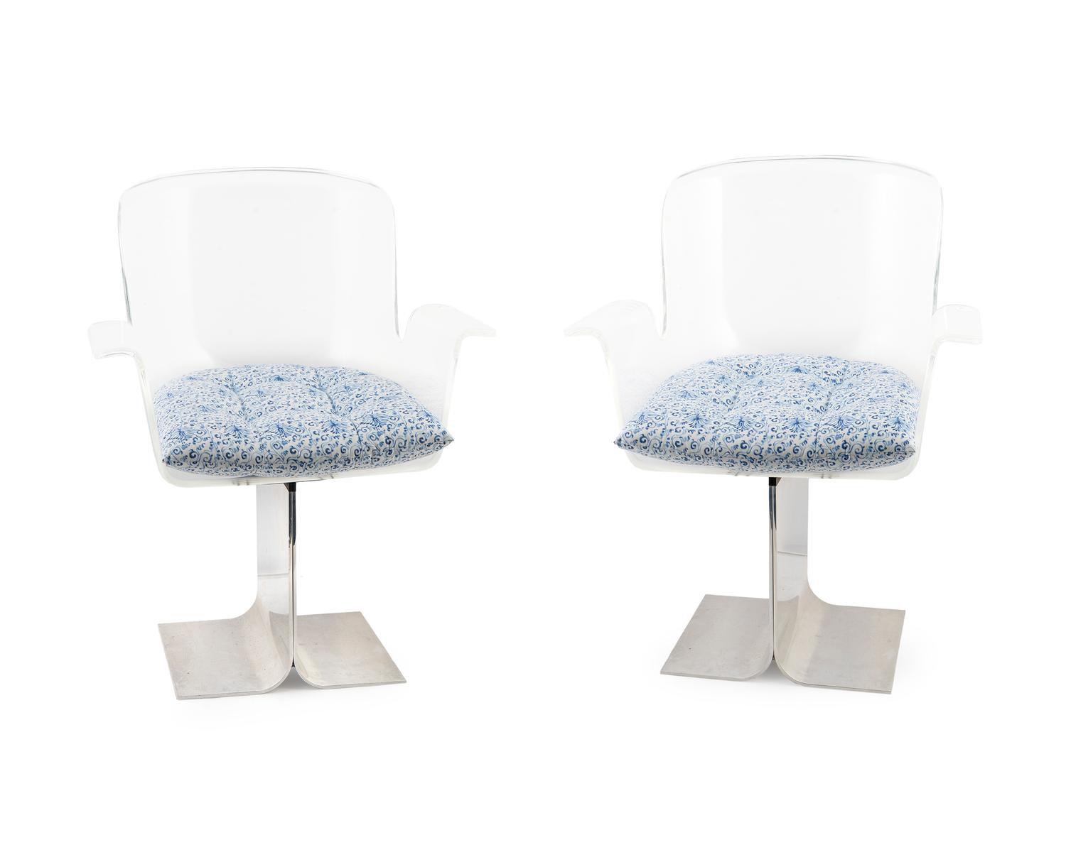 Six Acrylic and Aluminum Armchairs — MID-20TH CENTURY