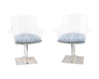 Six Acrylic and Aluminum Armchairs — MID-20TH CENTURY
