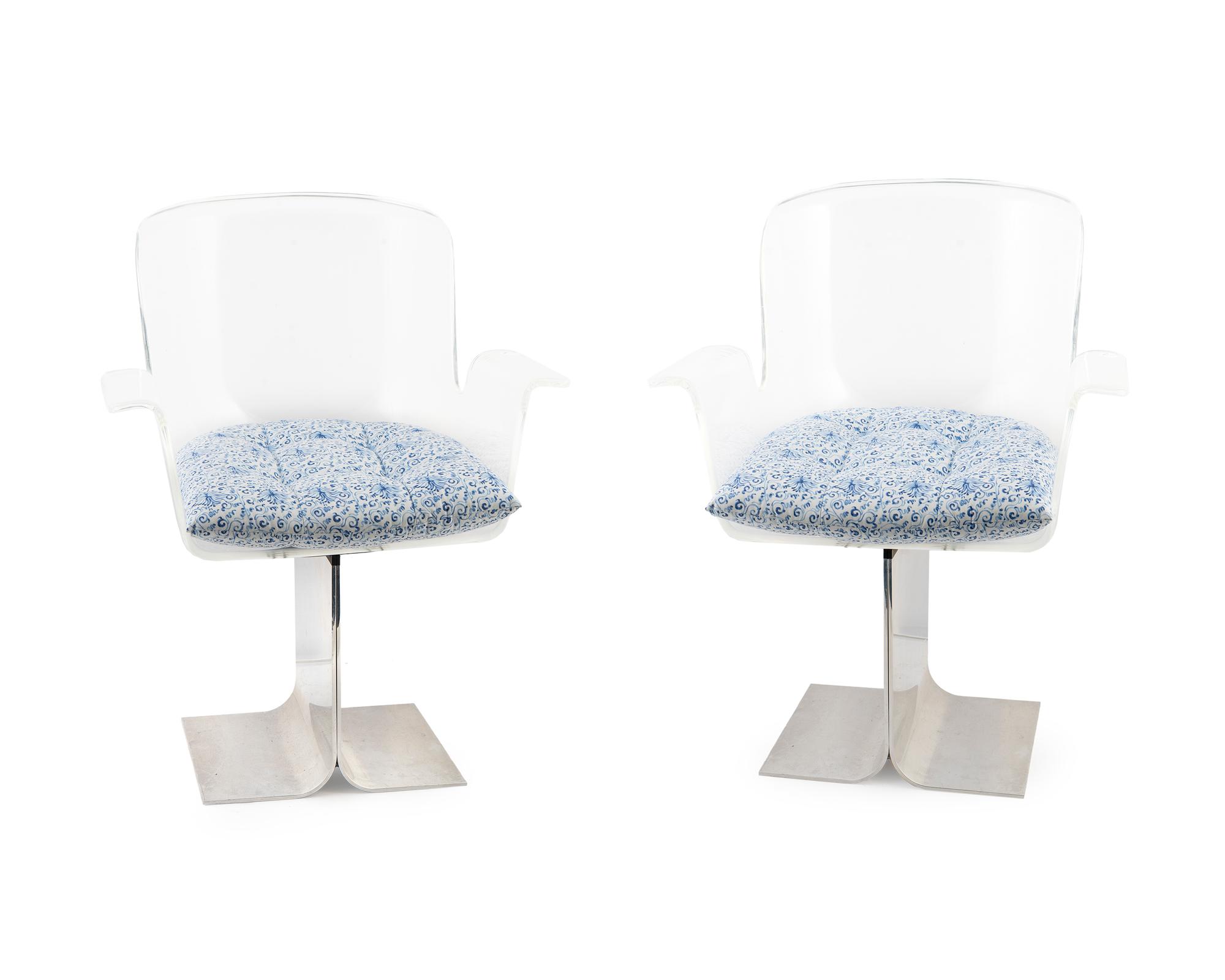 Six Acrylic and Aluminum Armchairs — MID-20TH CENTURY