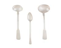 Three Large Silver Serving Spoons — 19TH CENTURY