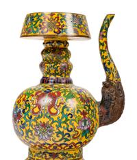 Three Chinese Cloisonné Enamel Vases and a Chinese Champlevé Vase