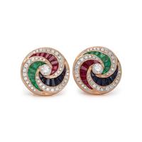 DIAMOND AND MULTIGEM EARRINGS